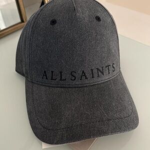 NWT All Saints Baseball Cap Hat Washed black